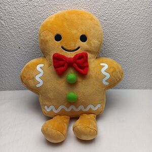 Frankford Plush Toy Gingerbread Man Christmas Stuffed Toy Big Red Bow